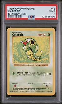 1999 Pokemon Game 45 Caterpie Shadowless PSA