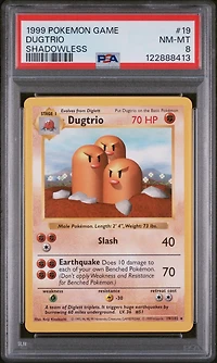1999 Pokemon Game 19 Dugtrio Shadowless PSA