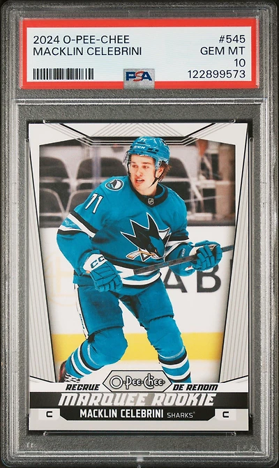 2024 Upper Deck O-pee-chee 545 Macklin Celebrini PSA 10