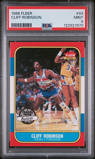1986 Fleer 93 Cliff Robinson PSA 9