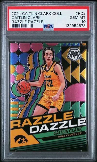 2024 Panini Caitlin Clark Collection Razzle Dazzle Rd2 Caitlin Clark PSA 10