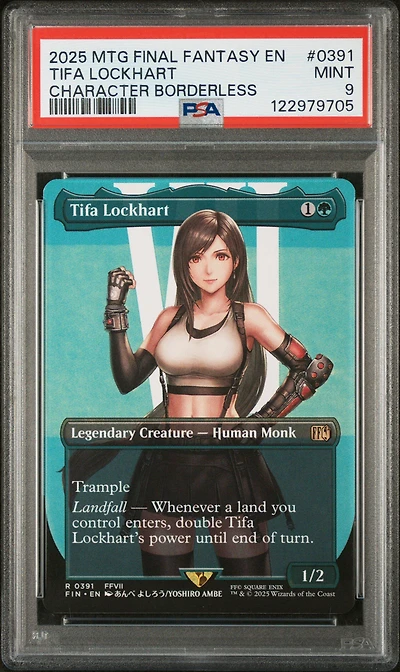 2025 Magic The Gathering Final Fantasy 0391 Tifa Lockhart Character Borderless PSA 9