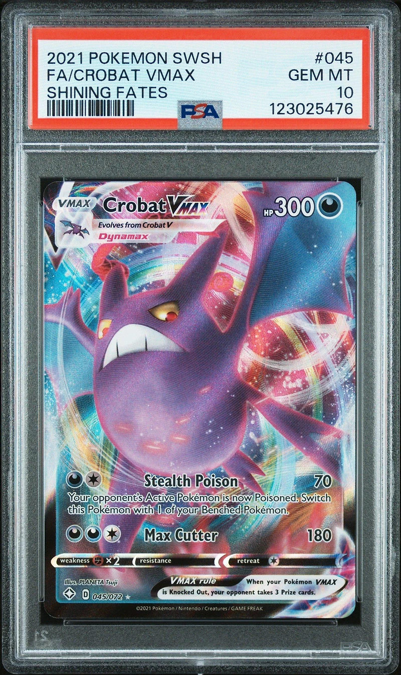 2021 Pokemon Sword & Shield Shining Fates 045 Full Art/crobat Vmax PSA 10