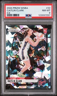 2024 Panini Prizm Wnba 22 Caitlin Clark Ice PSA 8