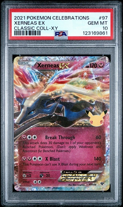 2021 Pokemon Celebrations Classic Collection 97 Xerneas Ex PSA 10