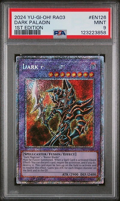 2024 Yu-gi-oh! Ra03-quarter Century Bonanza En126 Dark Paladin 1st Edition PSA 9