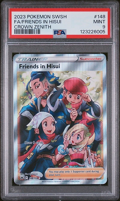 2023 Pokemon Sword And Shield Crown Zenith 148 Full Art/friends In Hisui PSA 9