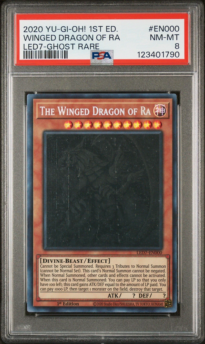2020 Yu-gi-oh! Legendary Duelists: Rage Of Ra En000 The Winged Dragon Of Ra 1st Edition-ghost Rare PSA