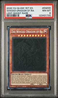 2020 Yu-gi-oh! Legendary Duelists: Rage Of Ra En000 The Winged Dragon Of Ra 1st Edition-ghost Rare PSA