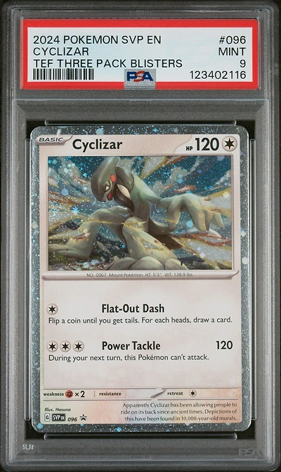 2024 Pokemon Svp En-sv Black Star Promo 096 Cyclizar Temporal Forces Three Pack Blisters PSA 9