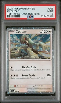 2024 Pokemon Svp En-sv Black Star Promo 096 Cyclizar Temporal Forces Three Pack Blisters PSA 9