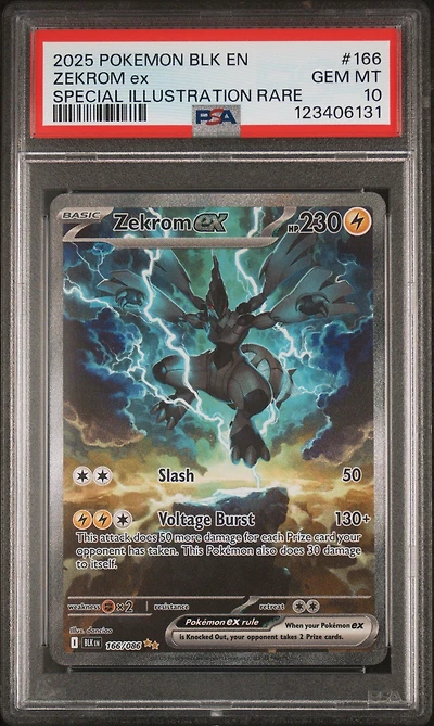 2025 Pokemon Blk En-black Bolt 166 Zekrom Ex Special Illustration Rare PSA 10