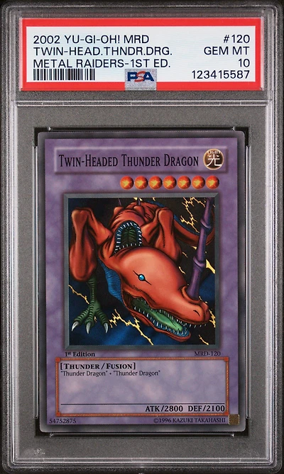 2002 Yu-gi-oh! Mrd-metal Raiders 120 Twin-headed Thunder Dragon 1st Edition PSA 10