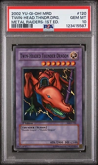 2002 Yu-gi-oh! Mrd-metal Raiders 120 Twin-headed Thunder Dragon 1st Edition PSA 10