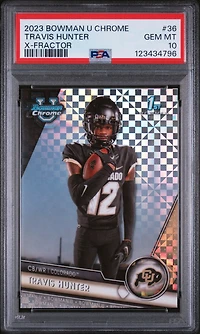 2023 Bowman University Chrome 36 Travis Hunter X-fractor PSA 10
