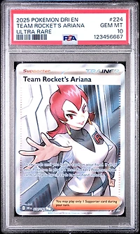2025 Pokemon Dri En-destined Rivals 224 Team Rocket's Ariana Ultra Rare PSA