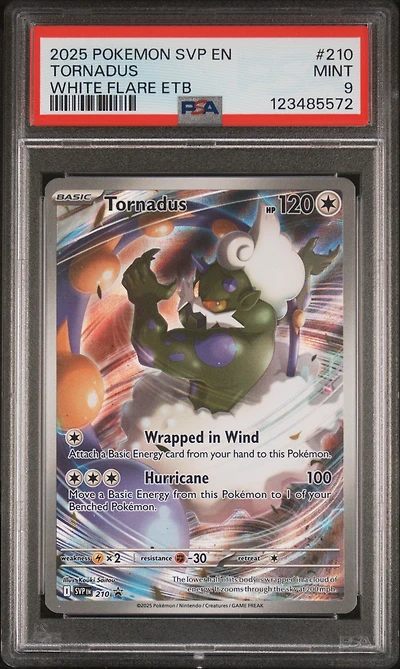 2025 Pokemon Svp En-sv Black Star Promo 210 Tornadus White Flare Elite Trainer Box PSA