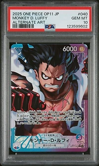 2025 One Piece Japanese Op11-a Fist Of Divine Speed 040 Monkey D. Luffy Alternate Art PSA 10