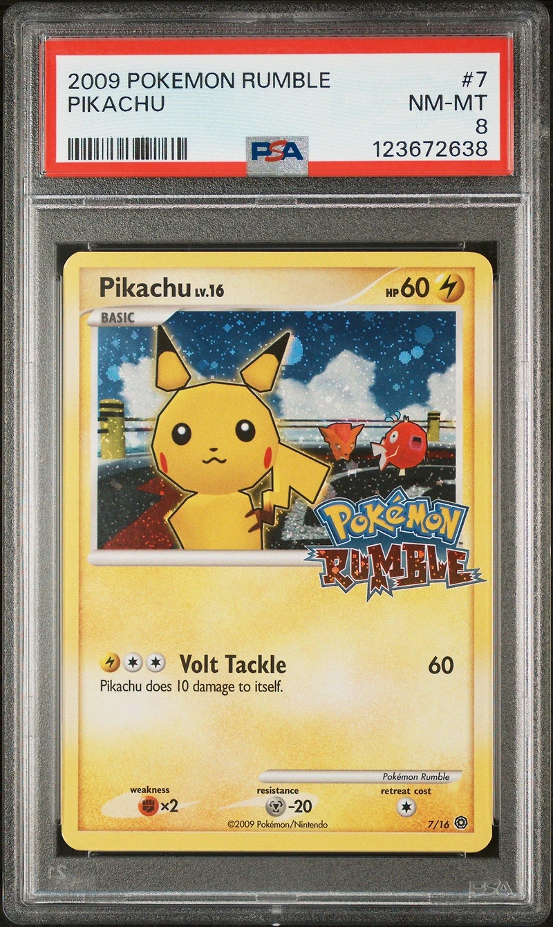 2009 Pokemon Rumble 7 Pikachu PSA 8