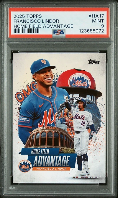 2025 Topps Home Field Advantage Ha17 Francisco Lindor PSA 9