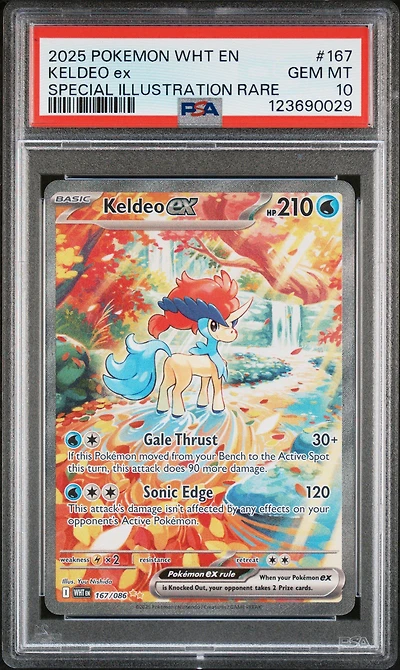 2025 Pokemon Wht En-white Flare 167 Keldeo Ex Special Illustration Rare PSA