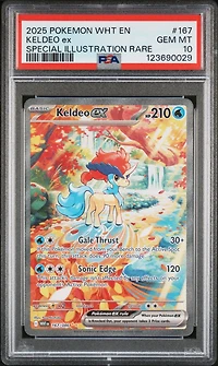 2025 Pokemon Wht En-white Flare 167 Keldeo Ex Special Illustration Rare PSA