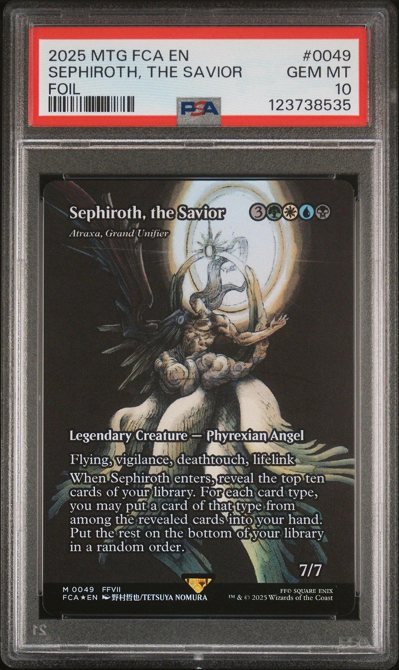 2025 Magic The Gathering Final Fantasy: Through The Ages 0049 Sephiroth, The Savior Foil PSA 10