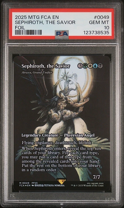 2025 Magic The Gathering Final Fantasy: Through The Ages 0049 Sephiroth, The Savior Foil PSA 10