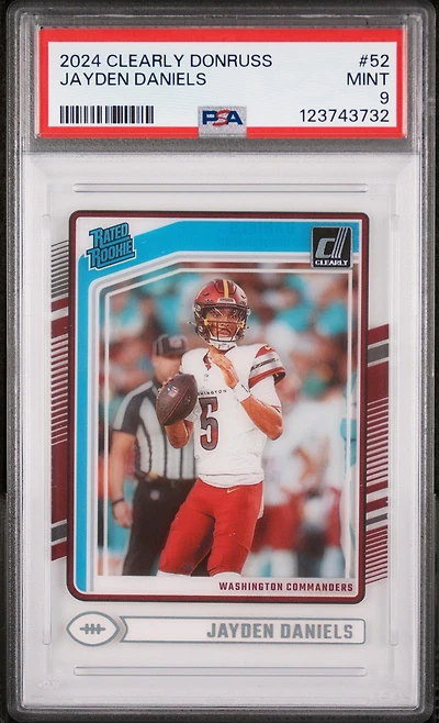 2024 Panini Clearly Donruss 52 Jayden Daniels PSA 9