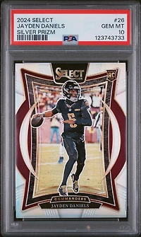 2024 Panini Select 26 Jayden Daniels Silver Prizm PSA 10