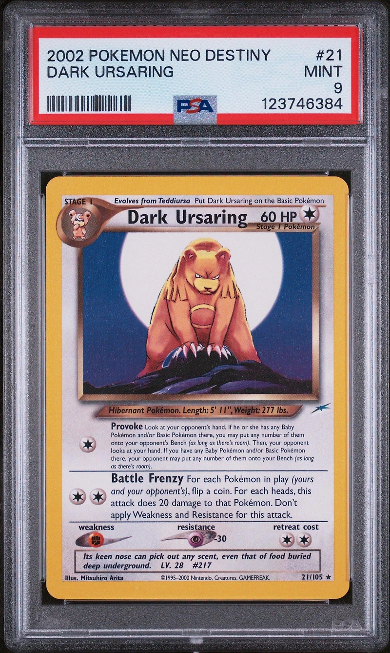 2002 Pokemon Neo Destiny 21 Dark Ursaring PSA