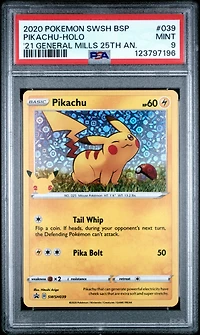 2020 Pokemon Swsh Black Star Promo 039 Pikachu-holo 2021 General Mills 25th Anniversary PSA