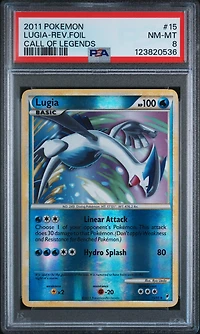 2011 Pokemon Call Of Legends 15 Lugia-reverse Foil PSA 8
