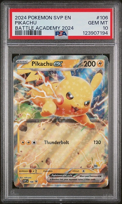 2024 Pokemon Svp En-sv Black Star Promo 106 Pikachu Battle Academy 2024 PSA 10