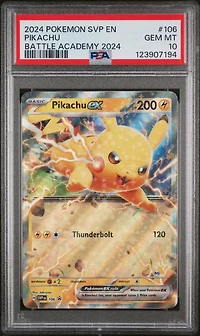 2024 Pokemon Svp En-sv Black Star Promo 106 Pikachu Battle Academy 2024 PSA 10