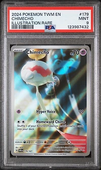 2024 Pokemon Twm En-twilight Masquerade 179 Chimecho Illustration Rare PSA 9