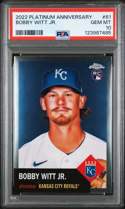 2022 Topps Chrome Platinum Anniversary 61 Bobby Witt Jr. PSA 10