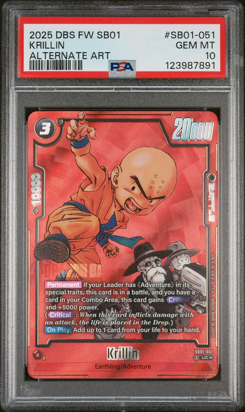 2025 Dragon Ball Super Card Game Fusion World Manga Booster 01 Sb01-051 Krillin Alternate Art PSA 10