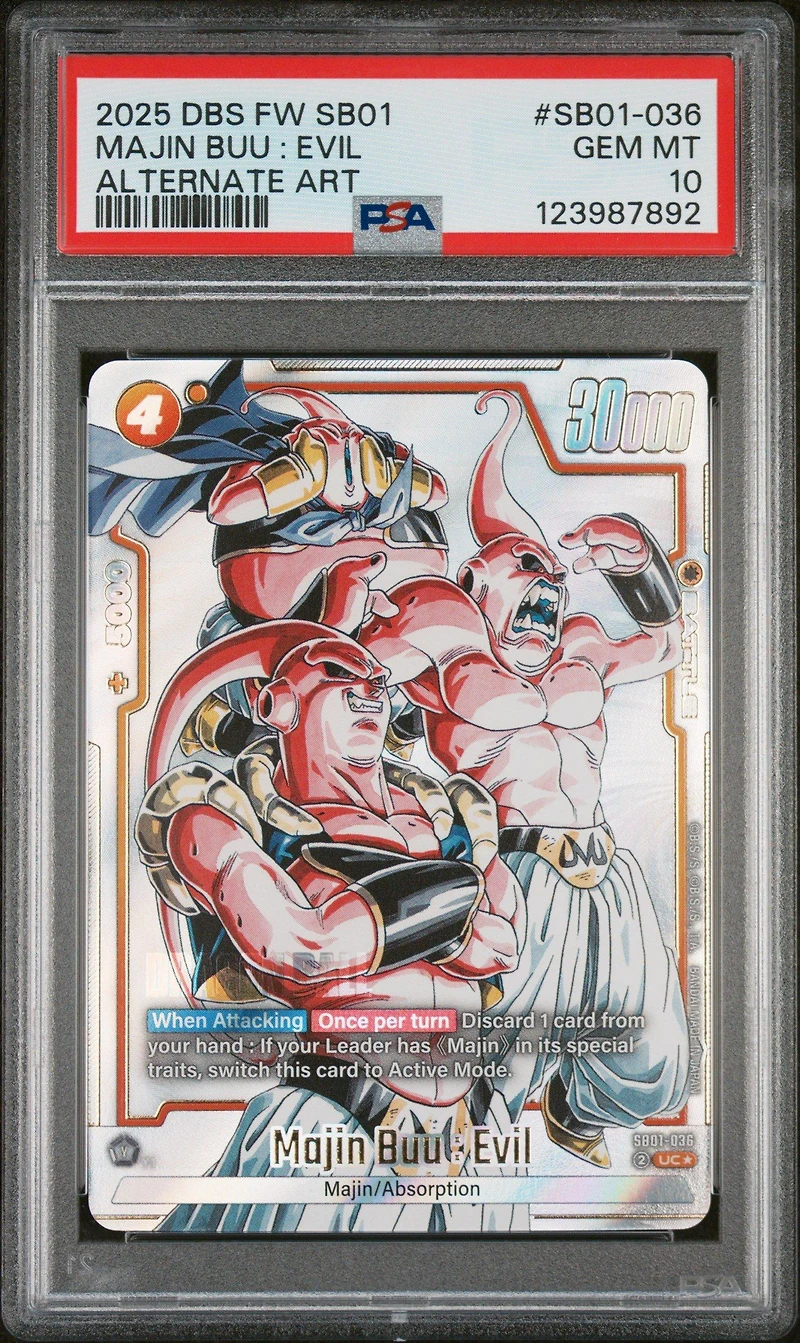 2025 Dragon Ball Super Card Game Fusion World Manga Booster 01 Sb01-036 Majin Buu : Evil Alternate Art PSA 10