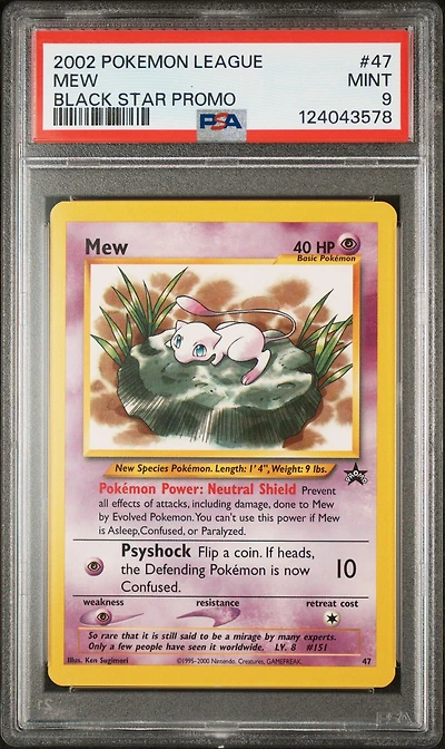 2002 Pokemon League Promo Black Star 47 Mew PSA