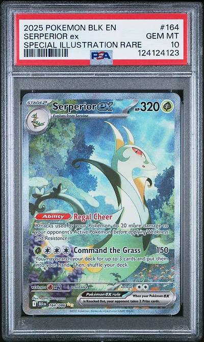 2025 Pokemon Blk En-black Bolt 164 Serperior Ex Special Illustration Rare PSA