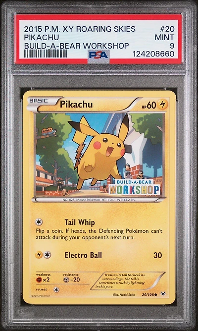 2015 Pokemon Xy Roaring Skies 20 Pikachu Build-a-bear Workshop PSA 9