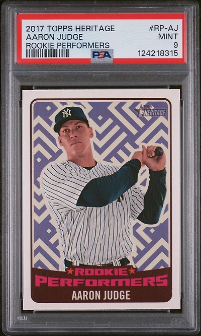 2017 Topps Heritage Rookie Performers Rp-aj Aaron Judge PSA 9