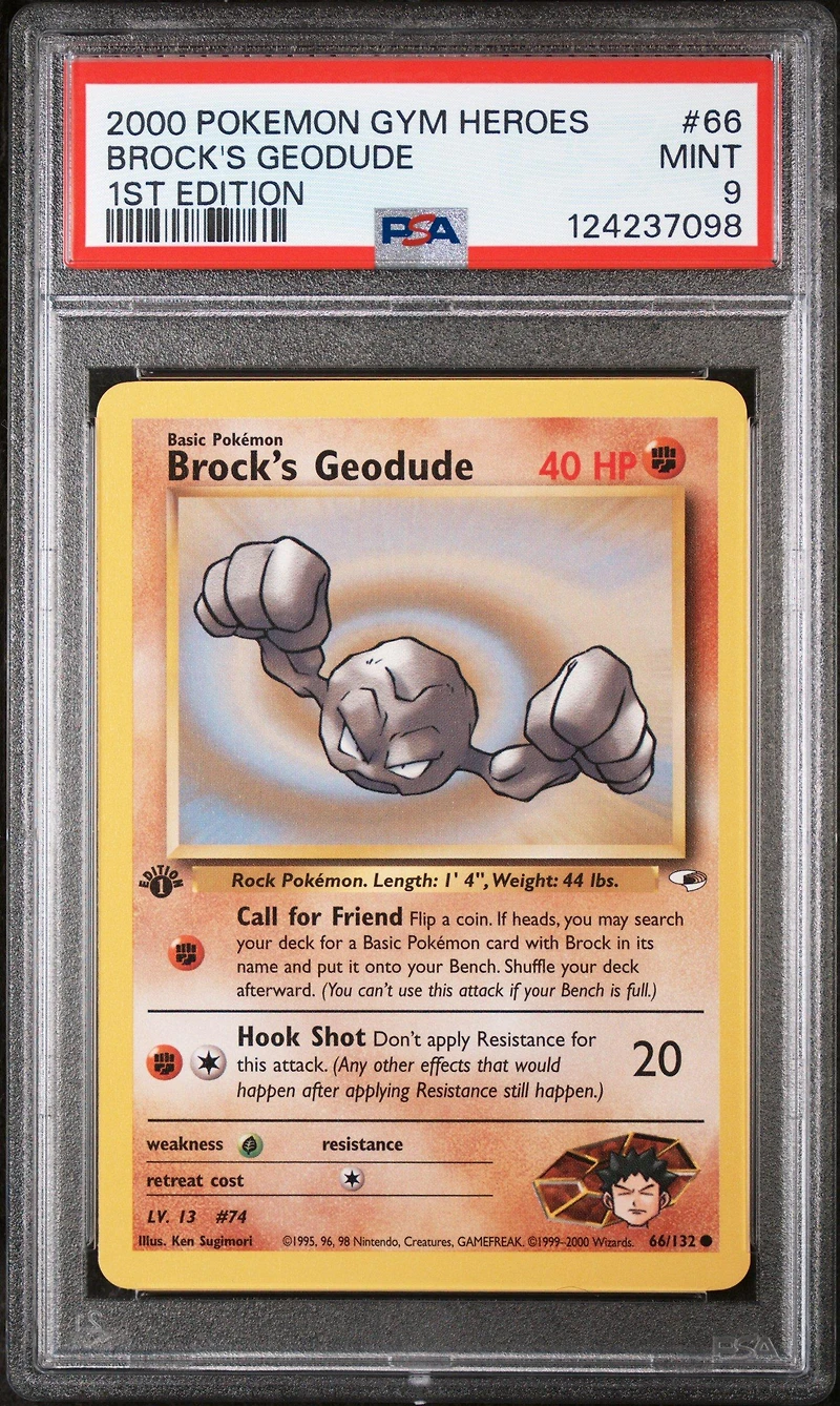 2000 Pokemon Gym Heroes Brock's Geodude 1st Edition PSA