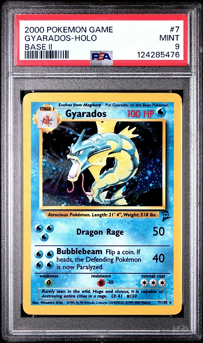 2000 Pokemon Game Base Ii 7 Gyarados-holo PSA 9