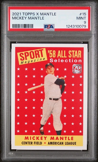 2021 Topps X Mickey Mantle Collection 15 Mickey Mantle PSA 9