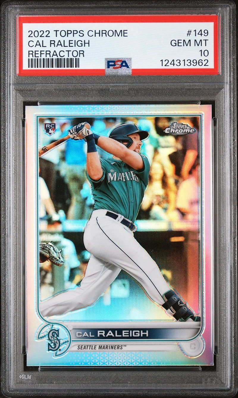 2022 Topps Chrome 149 Cal Raleigh Refractor PSA 10