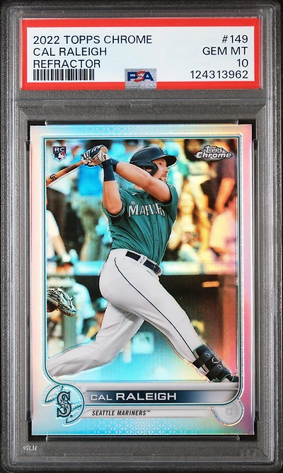 2022 Topps Chrome 149 Cal Raleigh Refractor PSA 10