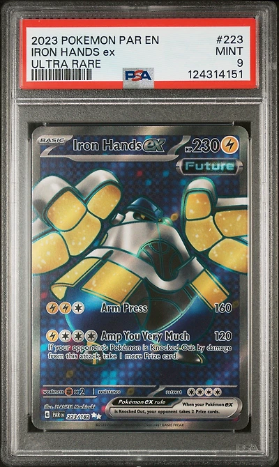 2023 Pokemon Par En-paradox Rift 223 Iron Hands Ex Ultra Rare PSA
