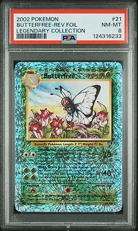 2002 Pokemon Legendary Collection 21 Butterfree-reverse Foil PSA 8